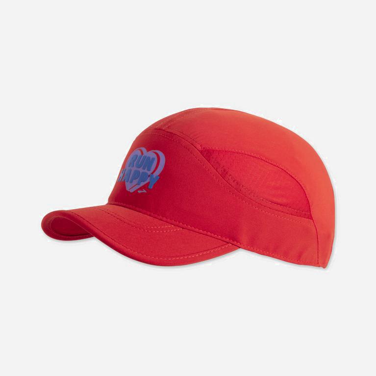 Brooks Chaser Israel - Men's Running Hat - Jamberry/Red/Run Happy Heart (30469-CQOM)